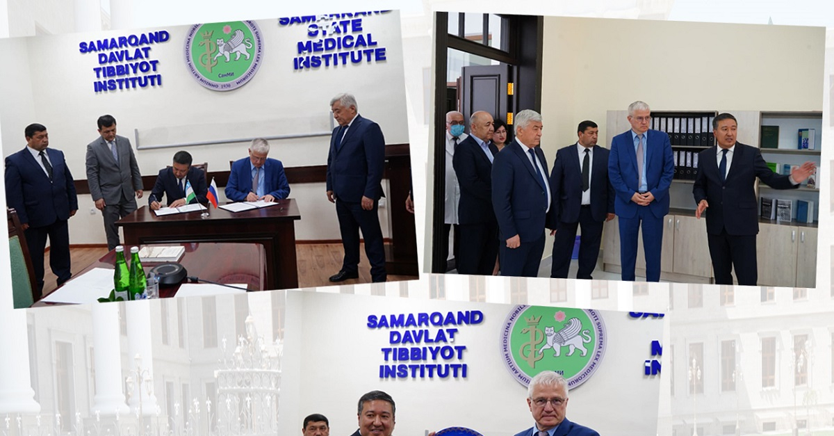 O‘zR SS vaziri  A.M. Hadjibayev tashrifi davomida institut yangi binosi bilan tanishdi va 1-Sankt-Peterburg davlat tibbiyot universiteti bilan memorandum imzolandi